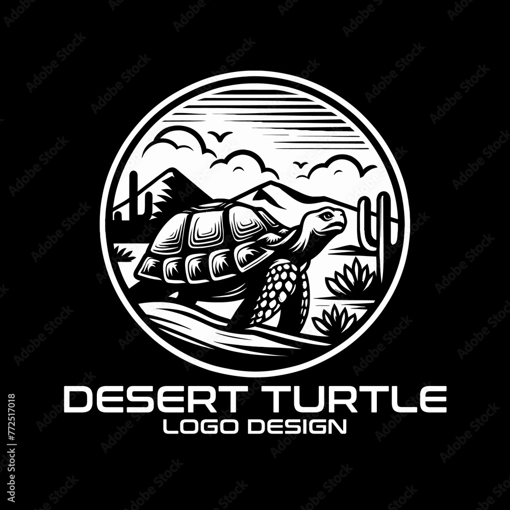 Desert Turtle Vector Logo Design Desert Turtle Vector Logo Design