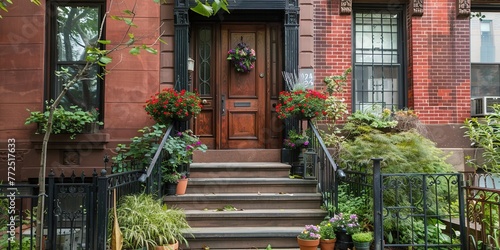 Suburban Home Entrance with a contemporary architectural style - front porch and walkway from the street to the front door in the afternoon