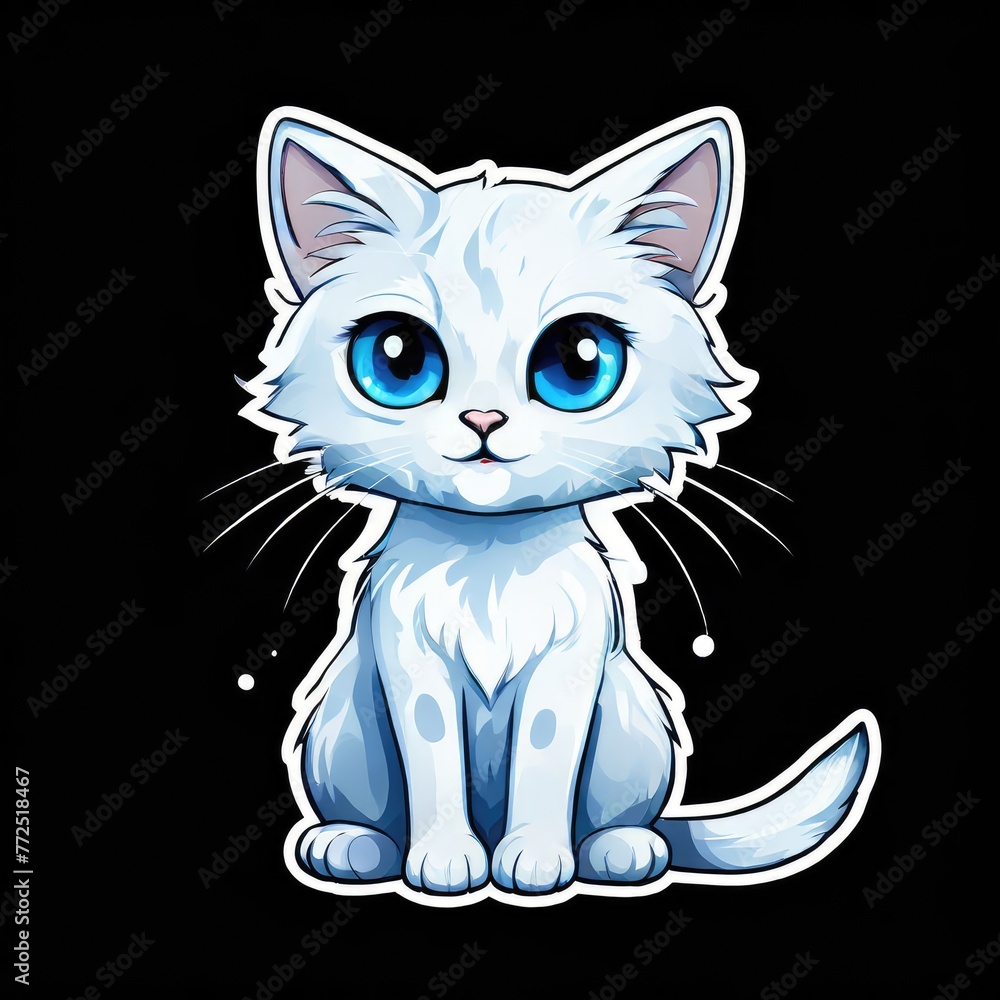 cat on a white background