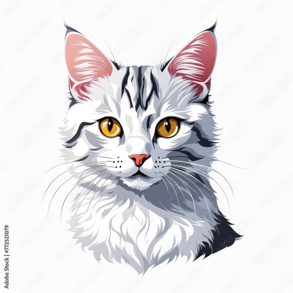 cat on a white background