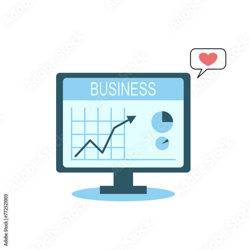 A business graph on a computer screen.