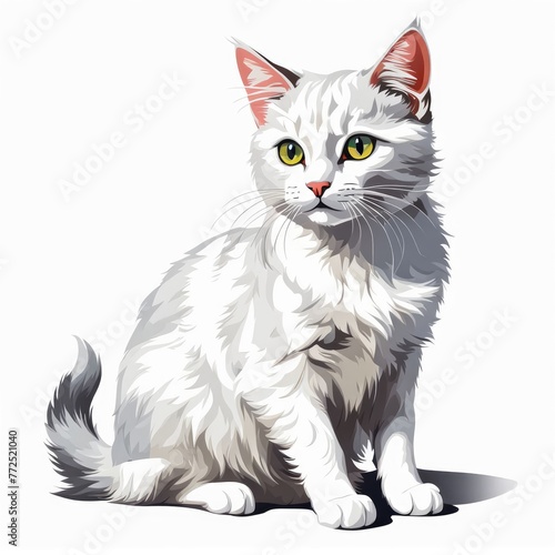 cat on a white background © Barber