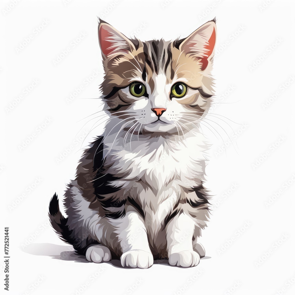 cat on a white background cat on a white background