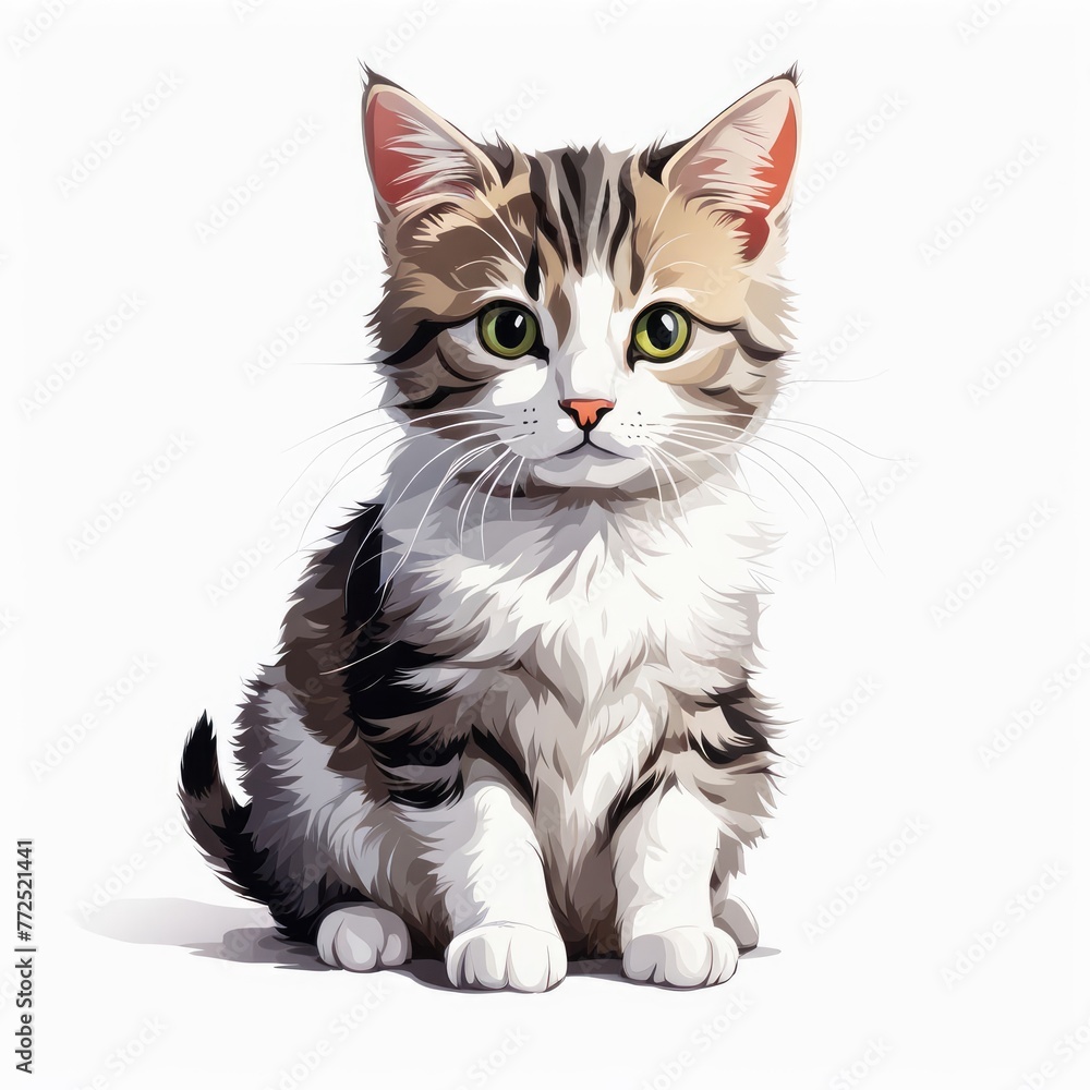 cat on a white background