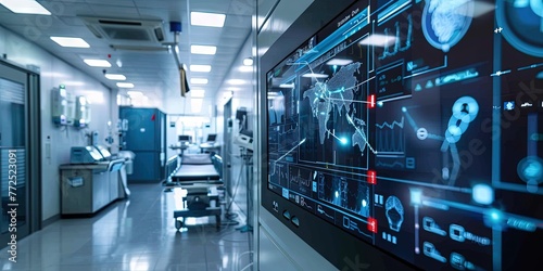 Healthcare automation concept with innovative futuristic technologies being used with artificial intelligence in the hospital equipment