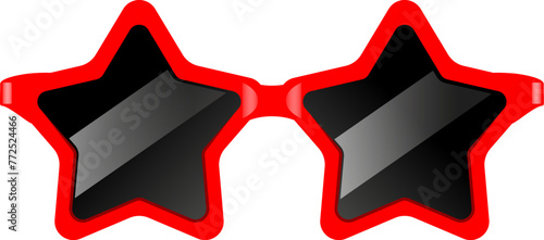 Fancy party sun glasses, star shaped sunglasses vector illustration