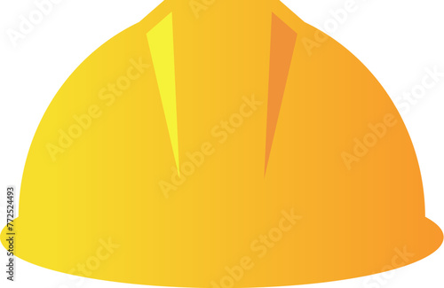 Yellow hard hat icon, helmet vector cartoon