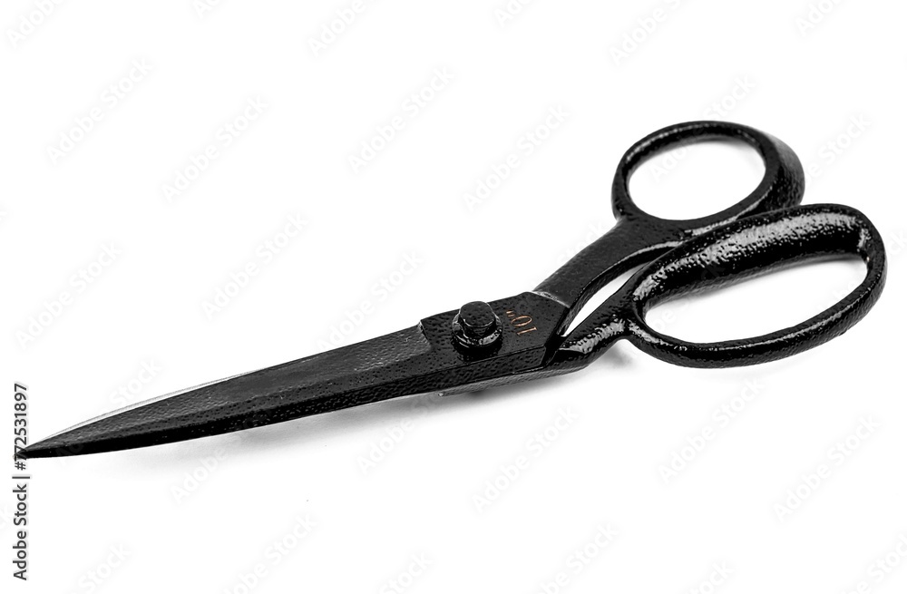 Scissors with an isolated white background Scissors with an isolated white background