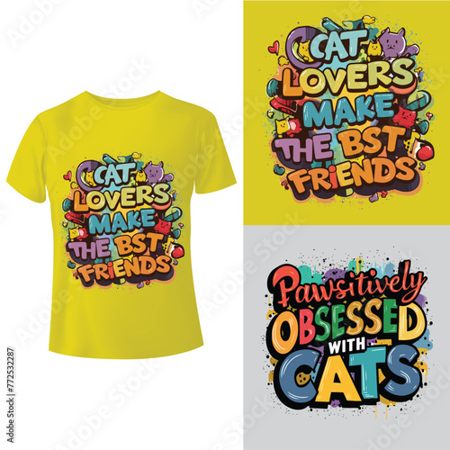 Pawsitively obsessed with cats T-shirt