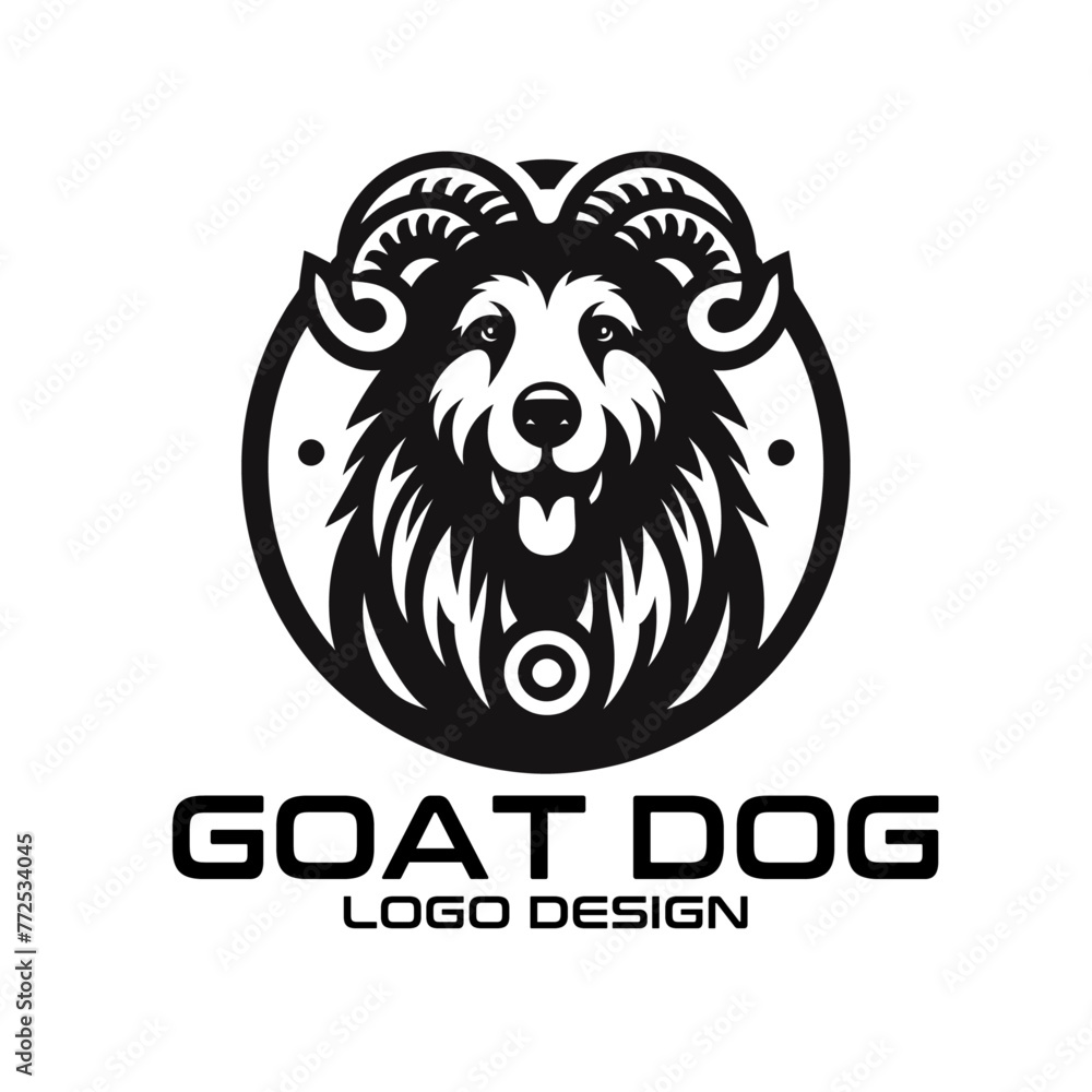 Goat Dog Vector Logo Design Goat Dog Vector Logo Design