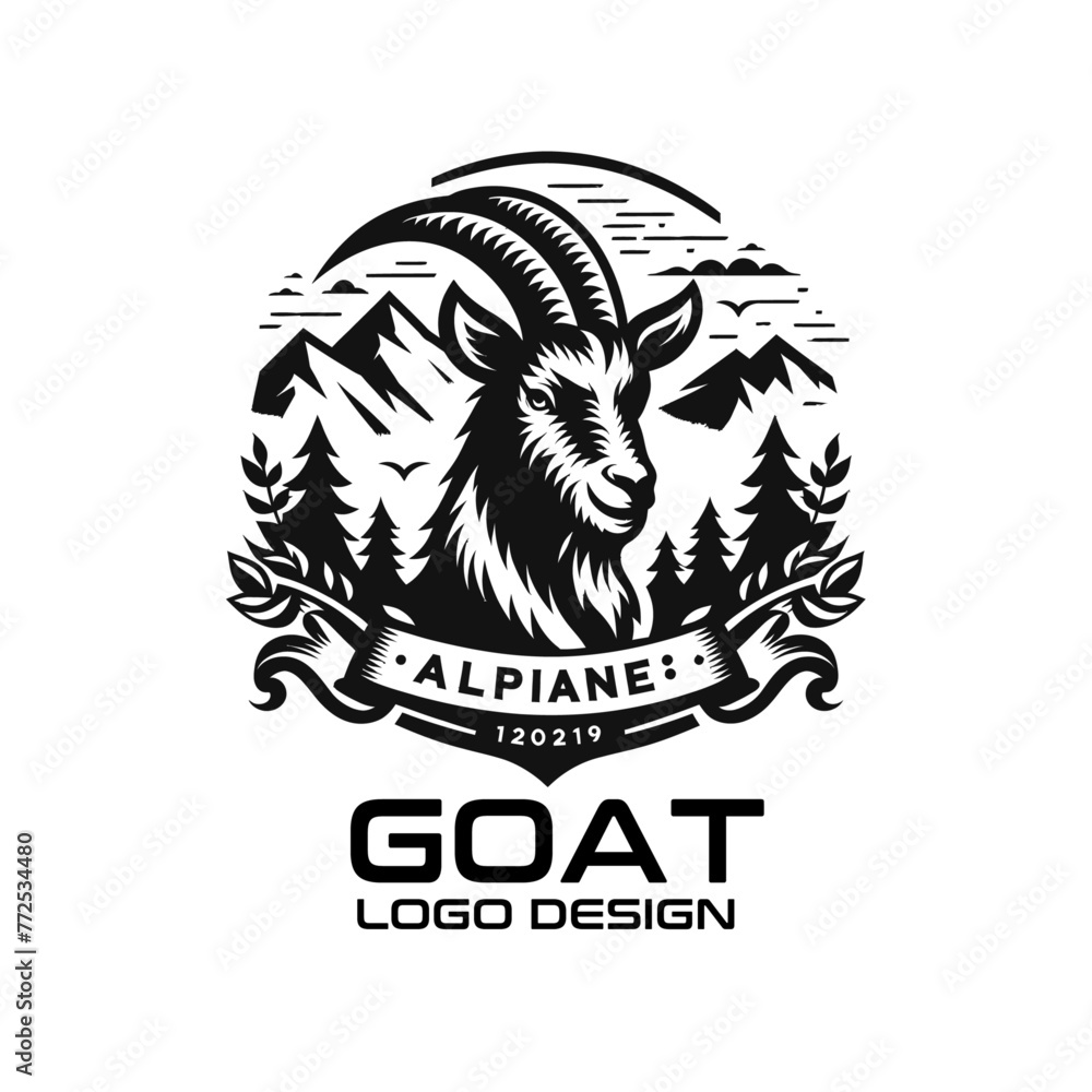 Naklejka premium Goat Vector Logo Design