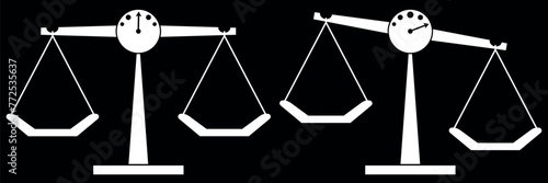 Vector Scale icon in flat style Vector illustration of Libra on isolated background Business concept of mass comparison sign.