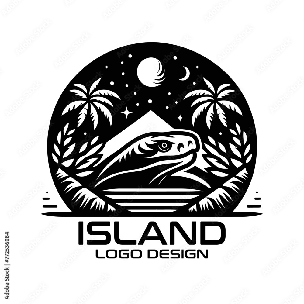 Naklejka premium Island Vector Logo Design