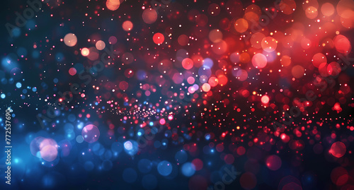 Red and blue glowing particles background