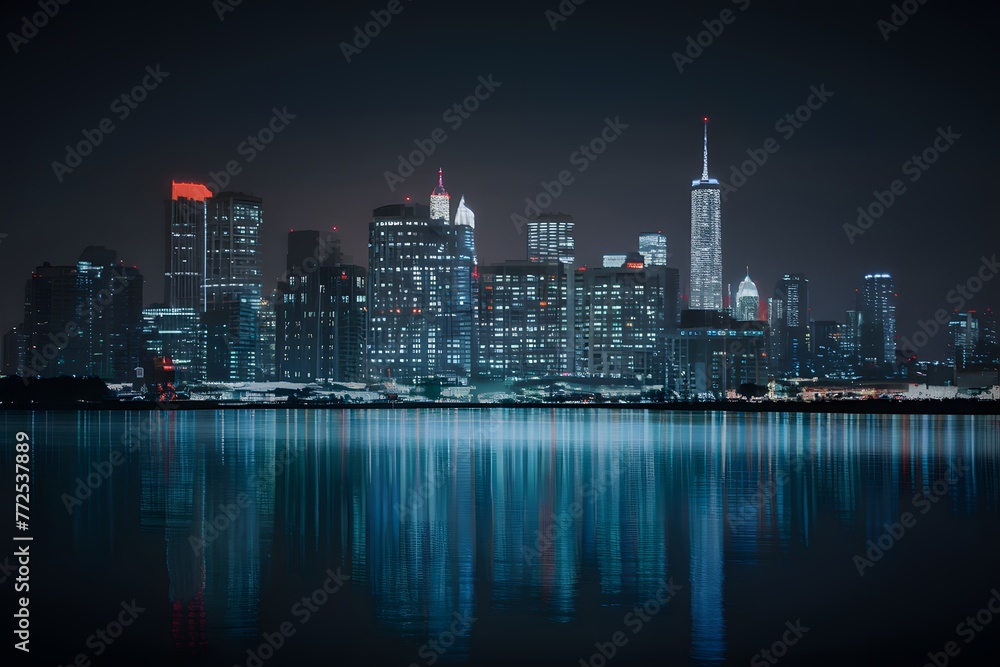 City lights at night create captivating abstract blurred background City lights at night create captivating abstract blurred background