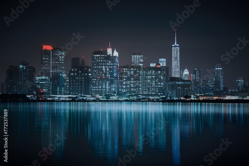 City lights at night create captivating abstract blurred background