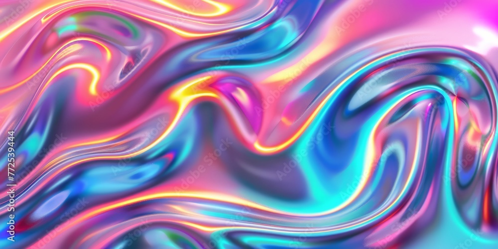 abstract holographic pearl gradient neon wave shape, swirl wavy flow background banner abstract holographic pearl gradient neon wave shape, swirl wavy flow background banner