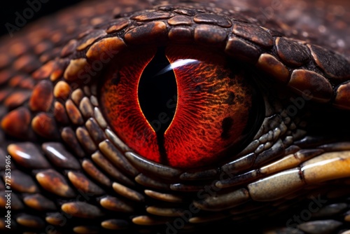 macro detailed shot of a reptile snake or lizard eye