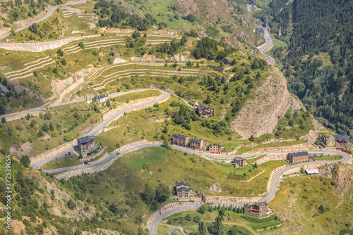 The serpentine road in the Pyrenees - Andorra