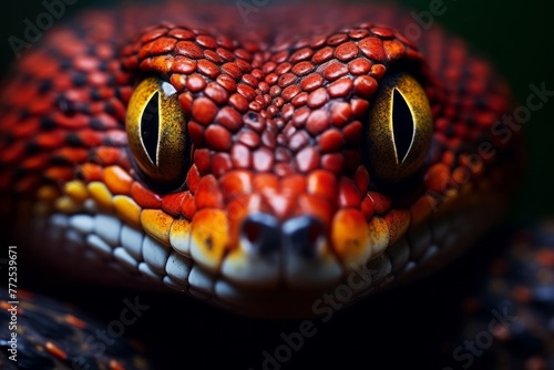 macro detailed shot of a reptile snake eye