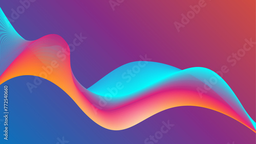 Abstract blend wave Gradient blue, purple  and orange soft colors. For vector art design with a web banner 