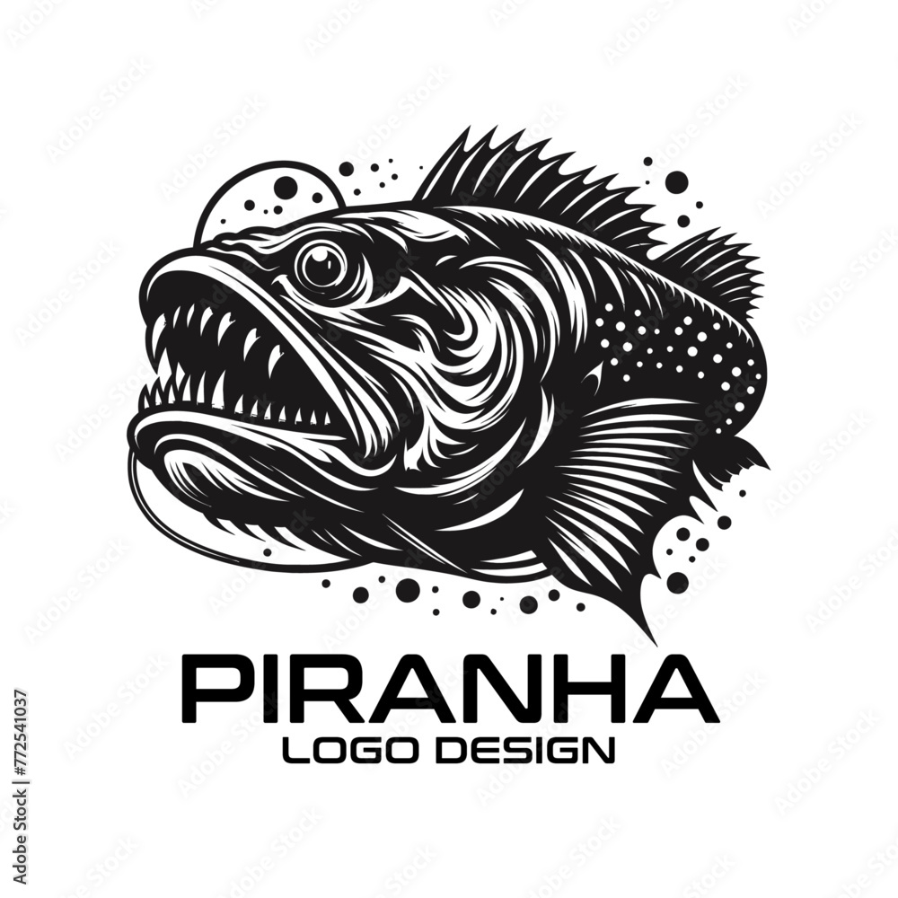 Fototapeta premium Piranha Vector Logo Design