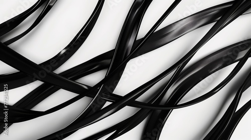An abstract composition of sleek black lines against a stark white background, reminiscent of minimalist iPhone wallpapers photo