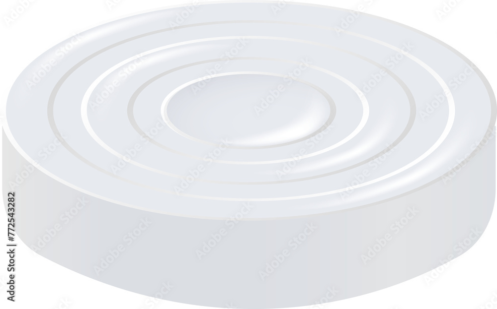 White checker. 3d realistic round badge with circle convex lines on surface and shadow to play on checkerboard. White checker. 3d realistic round badge with circle convex lines on surface and shadow to play on checkerboard.