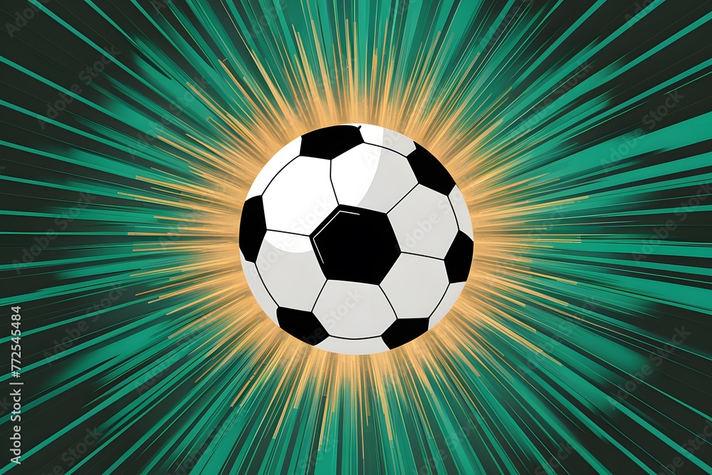 Naklejka premium Photo Dynamic soccer ball illustration captured in explosive motion