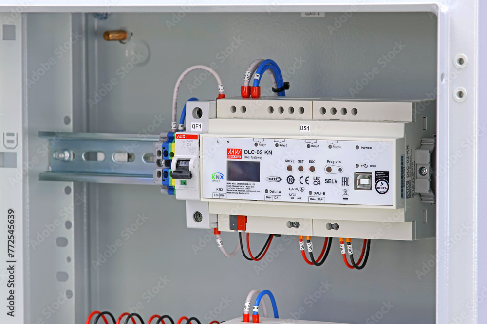 An electric control panel for LED lighting using the DALI protocol ...