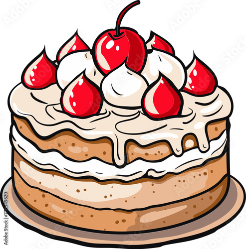 Tasty Cake Vector Illustration Graphics for Culinary Blogs