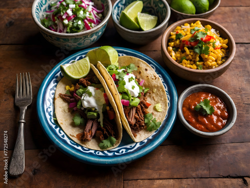 Some Mexican tacos on a table © israel