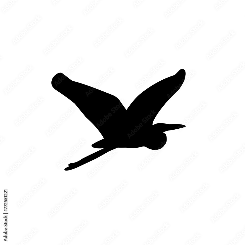silhouette of a flying crane silhouette of a flying crane