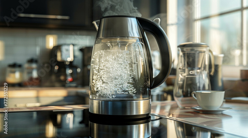 A photorealistic image boiling water on a kitchen.jpg photo