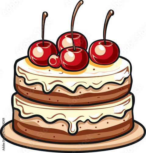 Sweet Surrender Giving in to Temptation with Cake Vector Delights