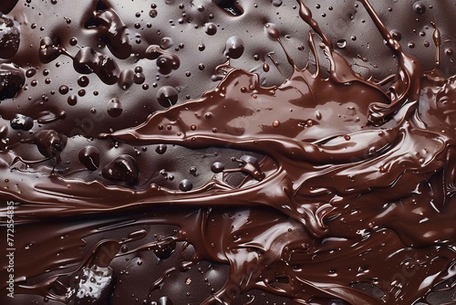 chocolate splattering against a backdrop, creating mesmerizing patterns that evoke the essence of food concepts © Tasriv