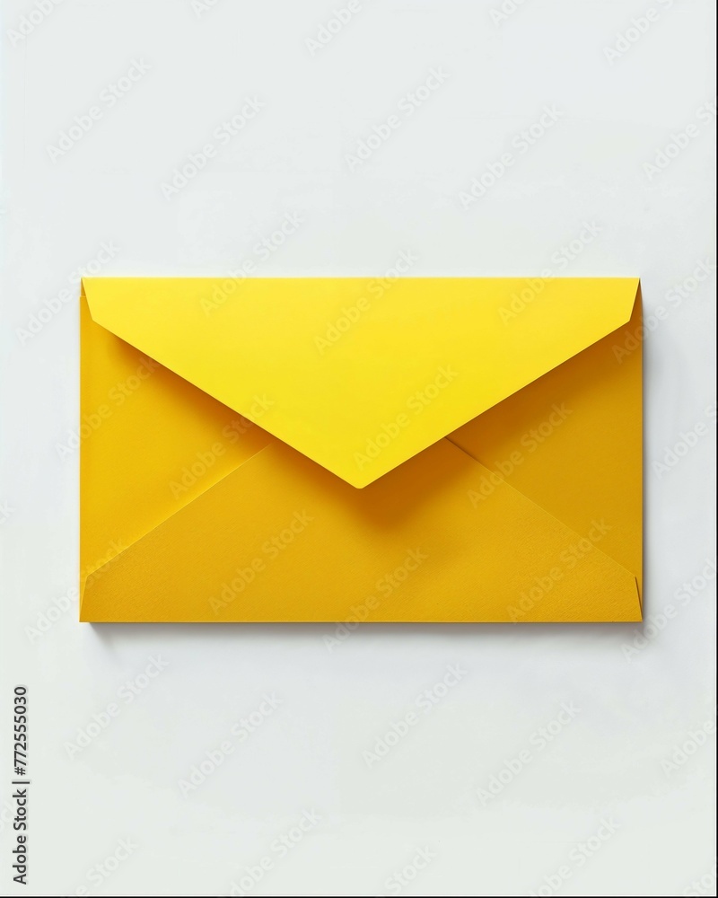 A yellow envelope icon on a white background, rendered in 3D with minimalism, simple geometric shapes and soft lighting in high resolution with rich details and bright colors. A yellow envelope icon on a white background, rendered in 3D with minimalism, simple geometric shapes and soft lighting in high resolution with rich details and bright colors.