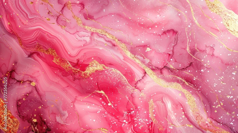 pink watercolor background with Golden shiny and Liquid marble texture pink watercolor background with Golden shiny and Liquid marble texture