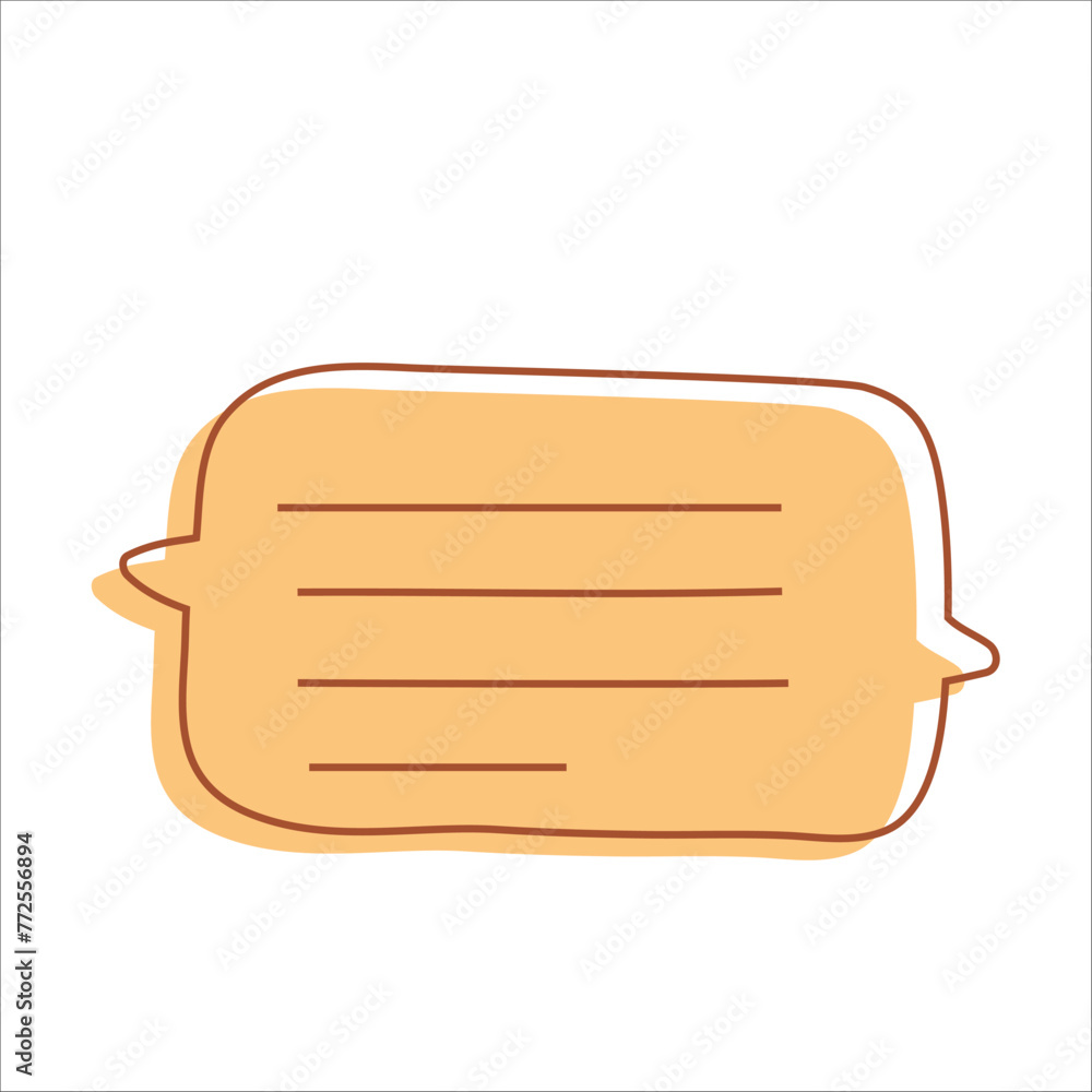 Brown Speech Bubble on White Background