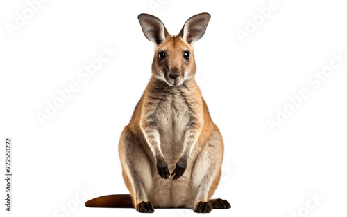 A kangaroo stands gracefully on its hind legs, showcasing its strength and agility against a vibrant backdrop © FMSTUDIO
