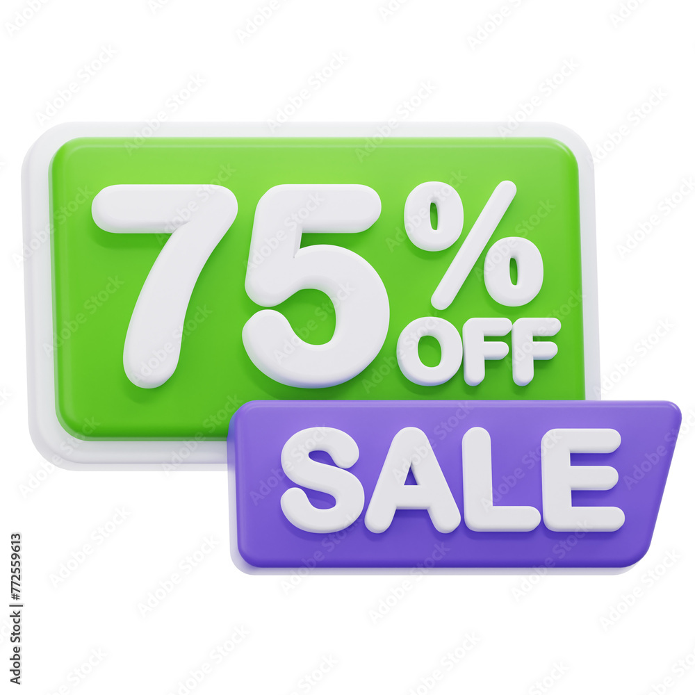 75 percent sale 3d icon illustration 75 percent sale 3d icon illustration