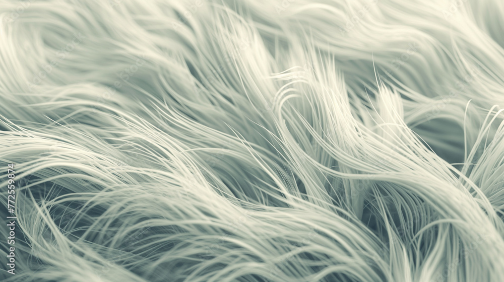 Obraz premium Smoothly moving lines, like grass swaying in the wind. Wavy swirling hair background. Fuzzy carpet. Seamless loop. Creative background. Copy paste area for text