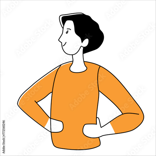 Confident Man With Hands on Hips