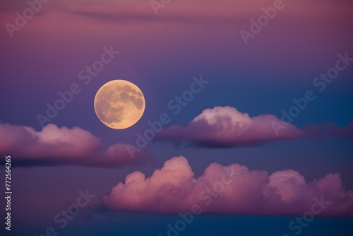 Capture Full moon casts an ethereal glow amidst drifting clouds