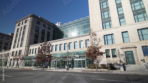 Washington, DC, USA - 12 26 2021: General Services Administration GSA headquarters Building Entrance, 1800 F Street, NW, Washington, DC.