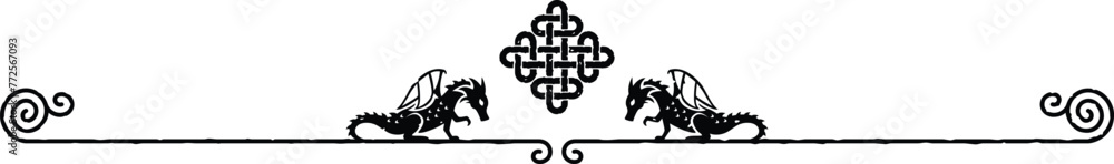 Elegant Header Footer - Dragons and Celtic Knot Elegant Header Footer - Dragons and Celtic Knot