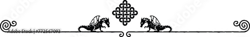 Elegant Header Footer - Dragons and Celtic Knot