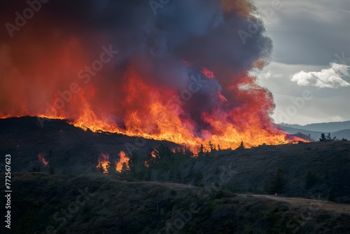 Forest fire spreads wildly  engulfing trees in fierce blaze