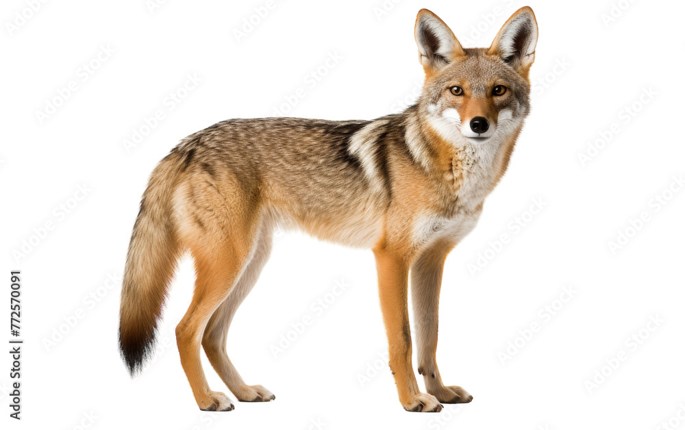 A mesmerizing close-up of a curious fox against a pure white backdrop