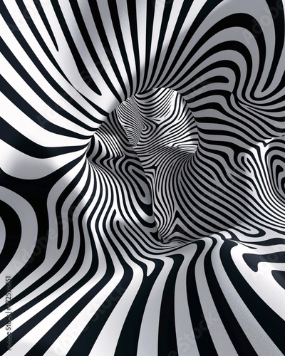 Wallpaper Mural Optical Art with Twist Striped.	 Torontodigital.ca